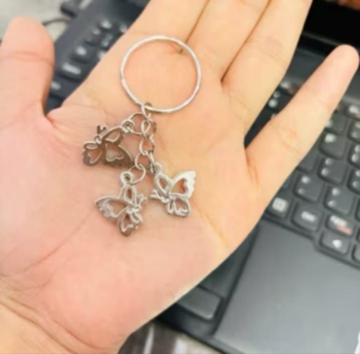 gantungan kunci butterfly silver