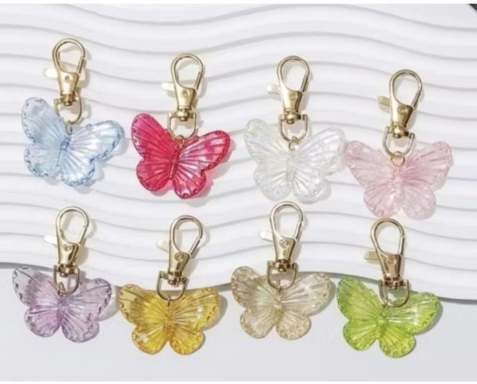 gantungan kunci crystal butterfly luxe